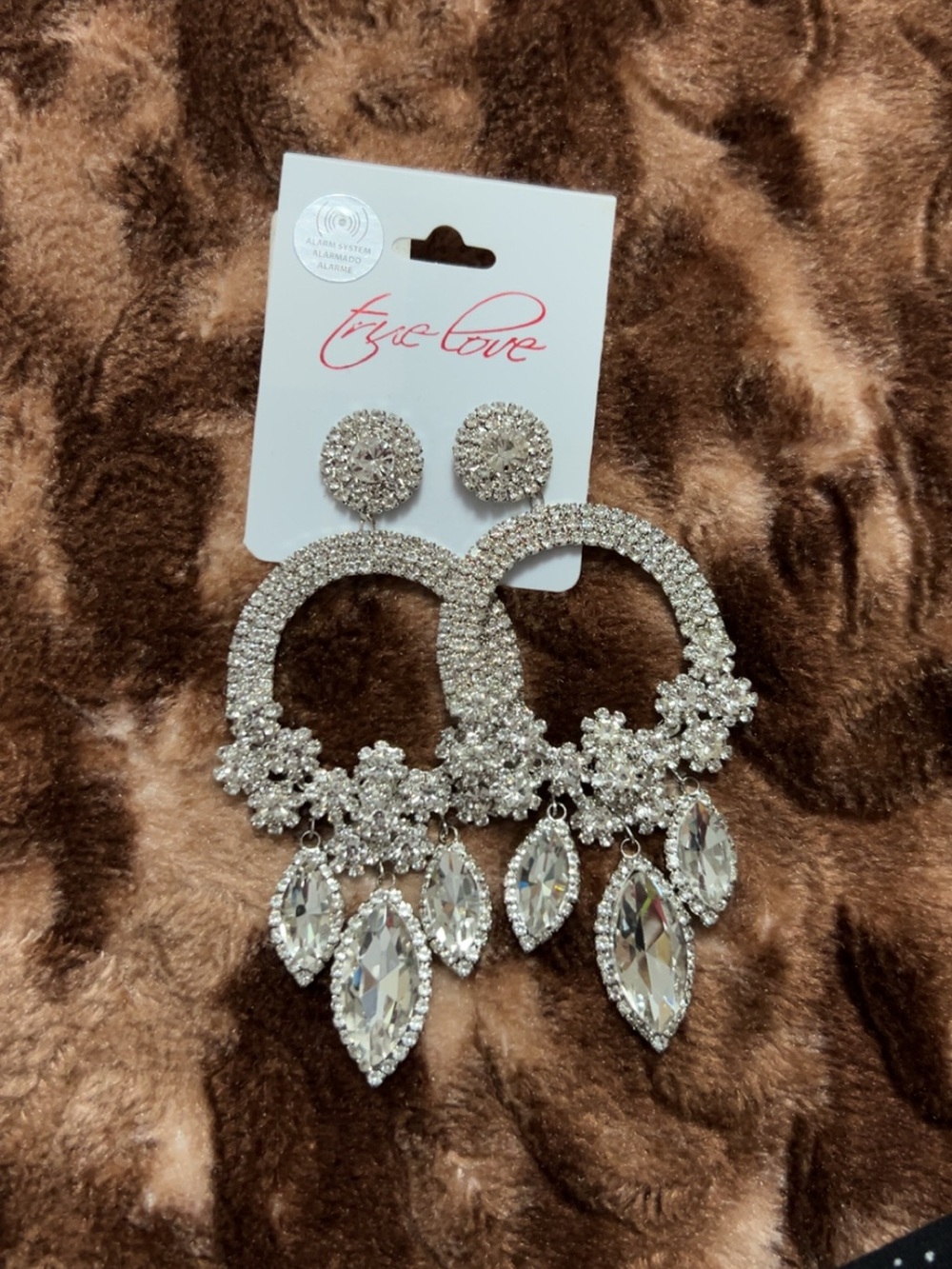 Silver Crystal Chandelier Drop Earrings